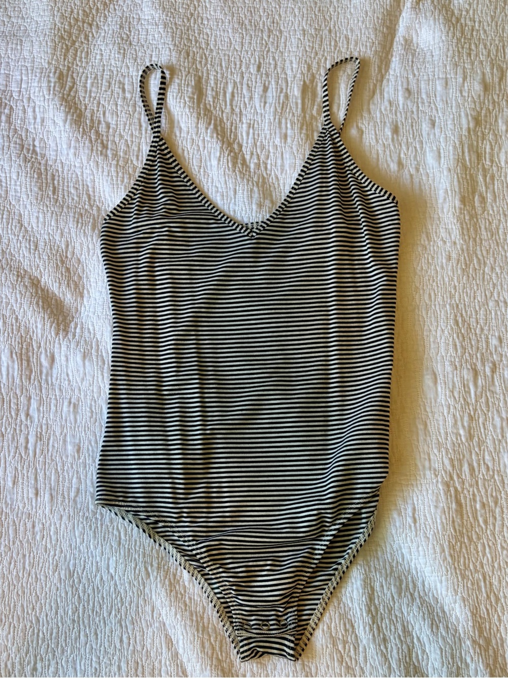 Black & white striped bodysuit.